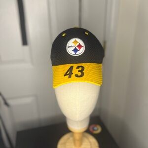 Youth Size Steelers Black and Yellow Cap with 43